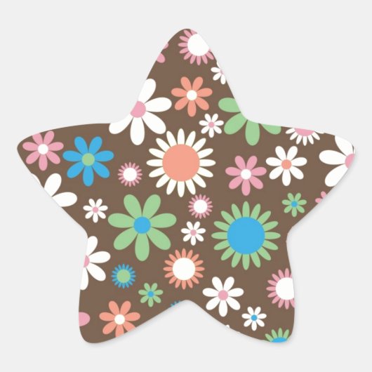 Schattige Daisy bloemmotief Ster Sticker (Voorkant)