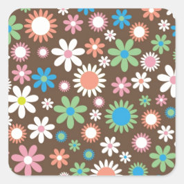 Schattige Daisy bloemmotief Vierkante Sticker