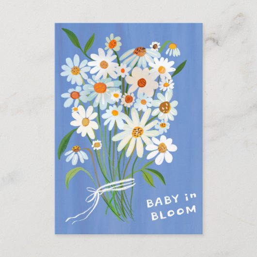 Schattige Daisy Boeket Handbeschilderd Custom Baby Informatiekaartje (Voorkant)