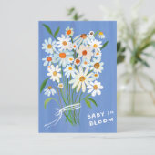 Schattige Daisy Boeket Handbeschilderd Custom Baby Informatiekaartje (Staand voorkant)