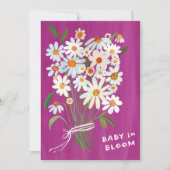 Schattige Daisy Boeket Handbeschilderd Custom Baby Kaart (Voorkant)