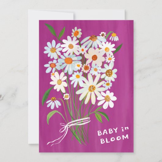 Schattige Daisy Boeket Handbeschilderd Custom Baby Kaart (Voorkant)