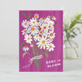 Schattige Daisy Boeket Handbeschilderd Custom Baby Kaart (Staand voorkant)