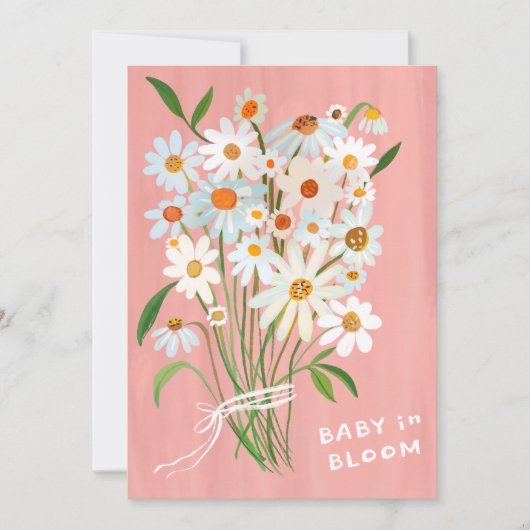 Schattige Daisy Boeket Handbeschilderd Custom Baby Kaart (Voorkant)