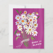 Schattige Daisy Boeket Handbeschilderd Custom Baby Kaart (Voorkant)