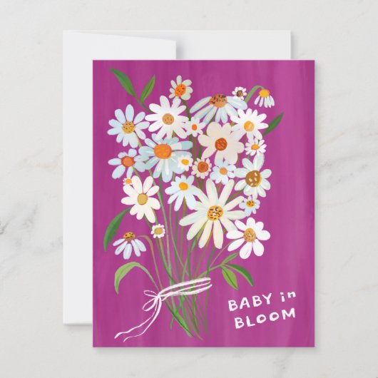 Schattige Daisy Boeket Handbeschilderd Custom Baby Kaart (Voorkant)
