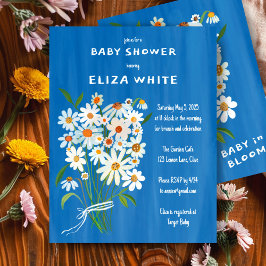 Schattige Daisy Boeket Handbeschilderd Custom Baby Kaart