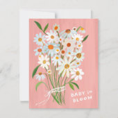 Schattige Daisy Boeket Handbeschilderd Custom Baby Kaart (Voorkant)