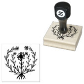 Schattige Daisy Floral CUSTOM Uw eigen tekst toevo Rubberstempel (Gestempeld)