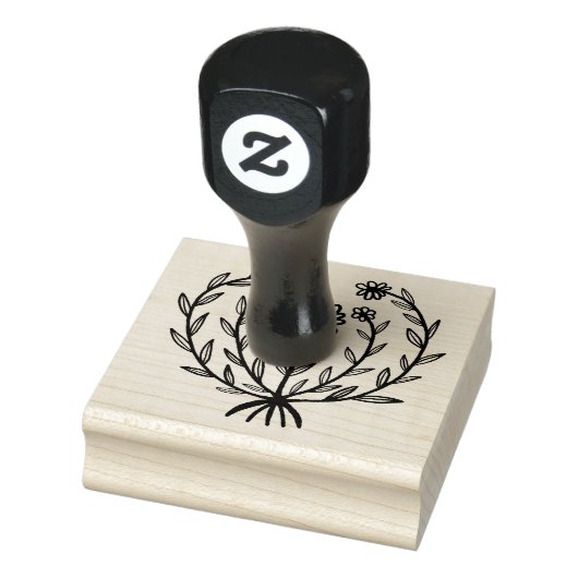 Schattige Daisy Floral CUSTOM Uw eigen tekst toevo Rubberstempel (Stempel)