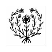 Schattige Daisy Floral CUSTOM Uw eigen tekst toevo Rubberstempel (Afrduk)