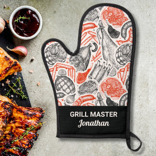 Schattige Daisy Floral Pattern Uw aangepaste tekst Ovenwant