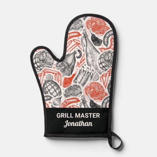 Schattige Daisy Floral Pattern Uw aangepaste tekst Ovenwant (Voorkant)