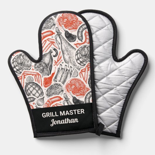 Schattige Daisy Floral Pattern Uw aangepaste tekst Ovenwant (Voorkant / Achterkant)