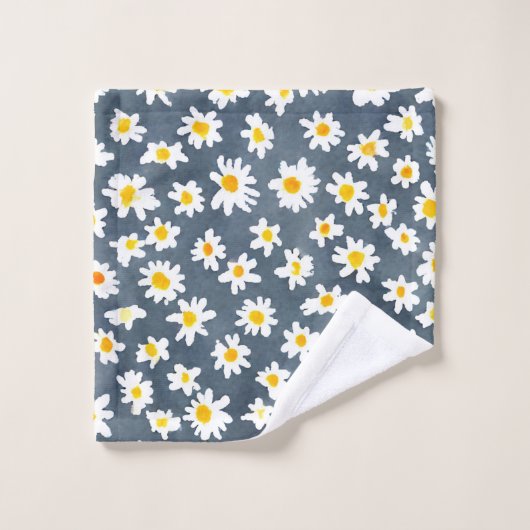 Schattige Daisy Flower Botanical patroonschool mei Bad Handdoek (Wasdoekje)