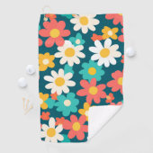 Schattige Daisy Flower Botanical patroonschool mei Golfhanddoek (Insitu)