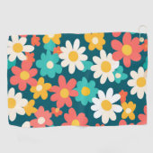 Schattige Daisy Flower Botanical patroonschool mei Golfhanddoek (Horizontaal)