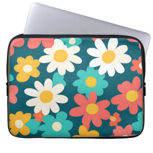 Schattige Daisy Flower Botanical patroonschool mei Laptop Sleeve