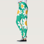 Schattige Daisy Flower Botanical patroonschool mei Leggings (Links)