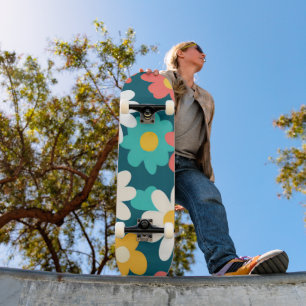 Schattige Daisy Flower Botanical patroonschool mei Persoonlijk Skateboard