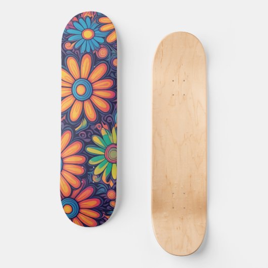 Schattige Daisy Flower Botanical patroonschool mei Persoonlijk Skateboard (Voorkant)