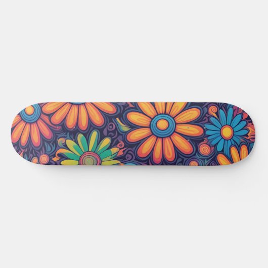 Schattige Daisy Flower Botanical patroonschool mei Persoonlijk Skateboard (Horizontaal)
