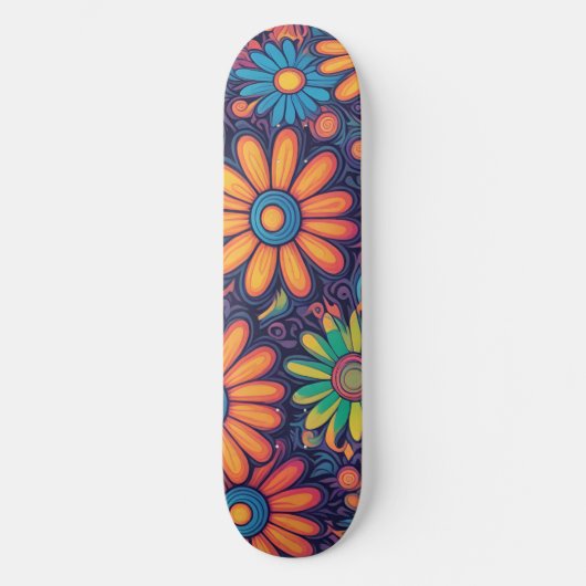 Schattige Daisy Flower Botanical patroonschool mei Persoonlijk Skateboard (Voorkant)