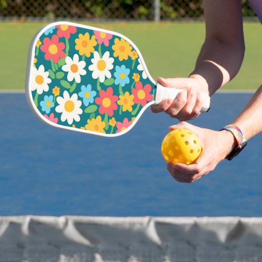 Schattige Daisy Flower Botanical patroonschool mei Pickleball Paddle (Insitu)