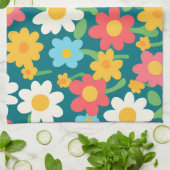Schattige Daisy Flower Botanical patroonschool mei Theedoek (Gevouwen)
