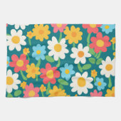 Schattige Daisy Flower Botanical patroonschool mei Theedoek (Horizontaal)