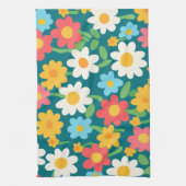 Schattige Daisy Flower Botanical patroonschool mei Theedoek (Verticaal)