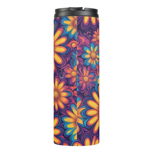 Schattige Daisy Flower Botanical patroonschool mei Thermosbeker (Achterkant)