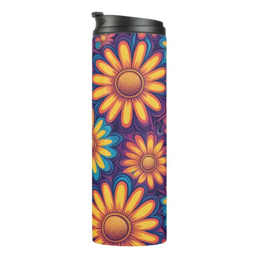 Schattige Daisy Flower Botanical patroonschool mei Thermosbeker (Geroteerd rechts)