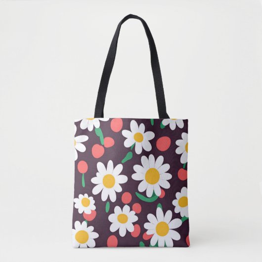 Schattige Daisy Flower Botanical patroonschool mei Tote Bag (Voorkant)