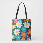 Schattige Daisy Flower Botanical patroonschool mei Tote Bag (Voorkant)