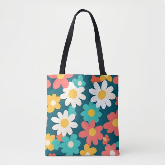 Schattige Daisy Flower Botanical patroonschool mei Tote Bag (Voorkant)