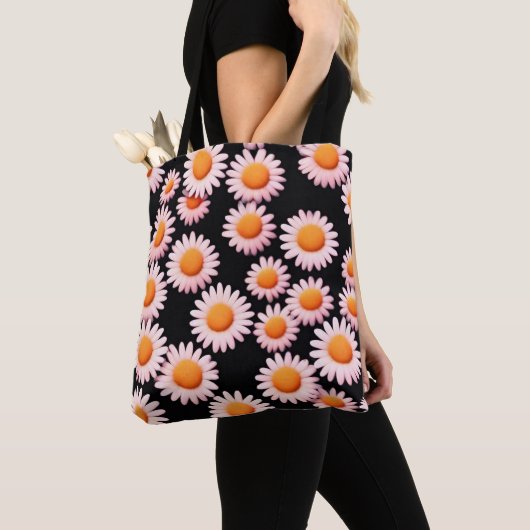 Schattige Daisy Flower Botanical patroonschool mei Tote Bag (Dichtbij)