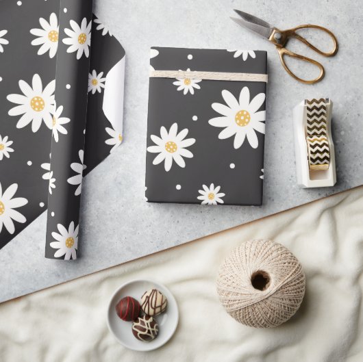 Schattige Daisy Flowers Pattern Cadeaupapier (Crafts)