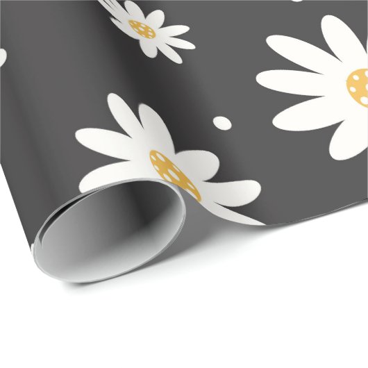 Schattige Daisy Flowers Pattern Cadeaupapier (Rol Hoek)