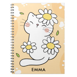 Schattige Daisy kat Cartoon op Maat Notitieboek