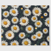 Schattige Daisy Pattern Blauw Wrapping Papier (Vlak)