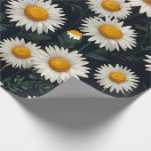 Schattige Daisy Pattern Blauw Wrapping Papier (Hoek)