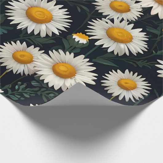 Schattige Daisy Pattern Blauw Wrapping Papier (Hoek)