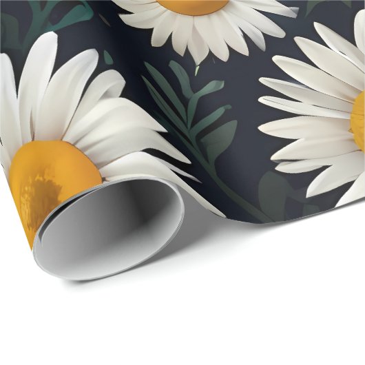 Schattige Daisy Pattern Blauw Wrapping Papier (Rol Hoek)