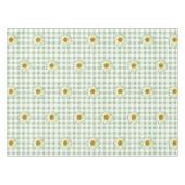 Schattige Daisy Pattern op Sage Gingham Plaid Tafelkleed (Voorkant (Horizontaal))