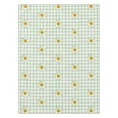 Schattige Daisy Pattern op Sage Gingham Plaid Tafelkleed (Voorkant)