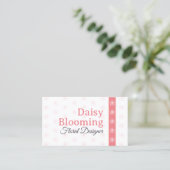 Schattige Daisy Pattern Pastel Cream Wit Roze Bloe Visitekaartje (Staand voorkant)