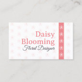 Schattige Daisy Pattern Pastel Cream Wit Roze Bloe Visitekaartje (Voorkant)