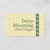 Schattige Daisy Pattern Pastel Geel Groen Bloemist Visitekaartje (Voorkant)