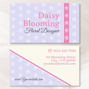 Schattige Daisy Pattern Pastel Licht Lila Roze Blo Visitekaartje
